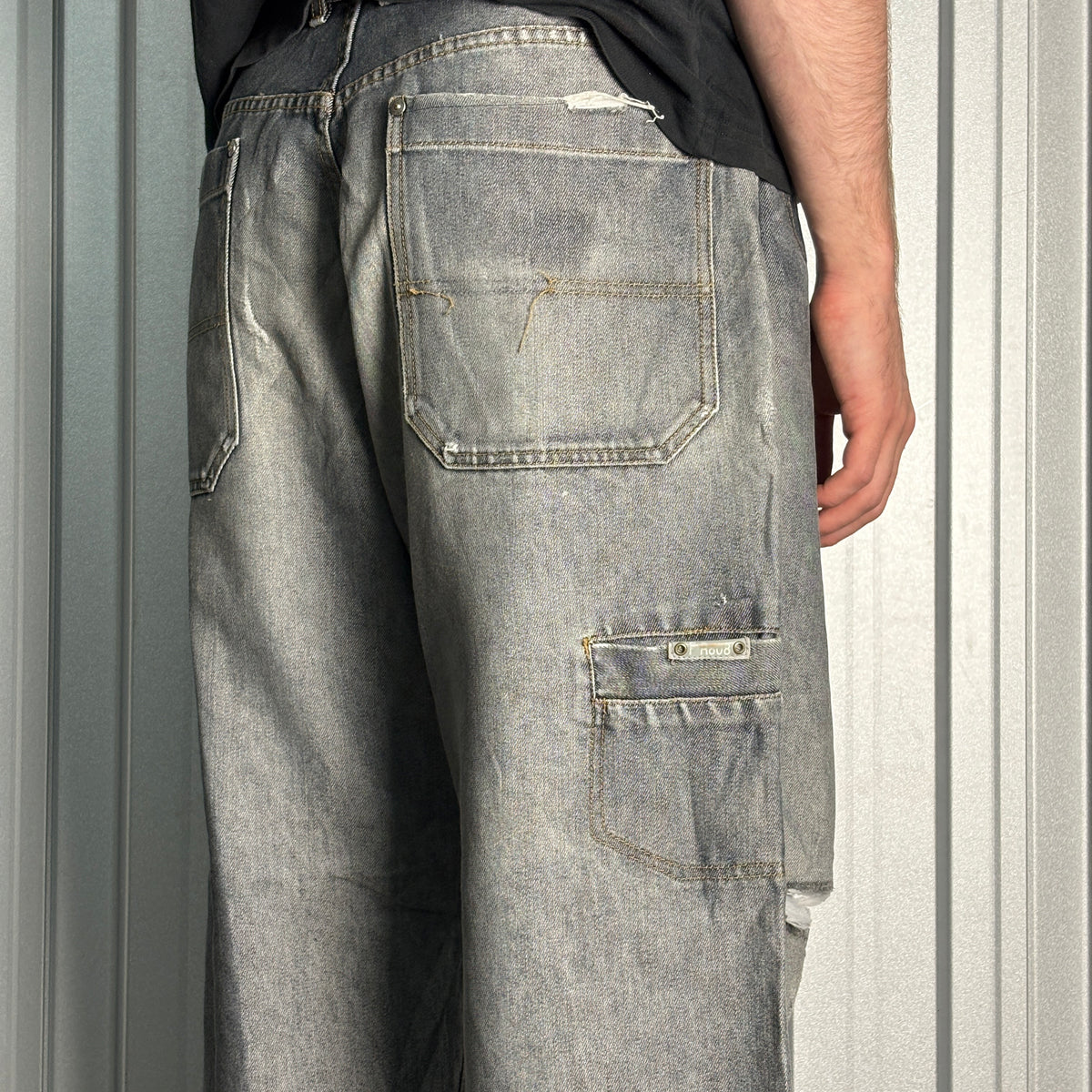 Freaky Massive Bob Embroidered Skate Hip Hop Y2K Baggy Jeans - 34S