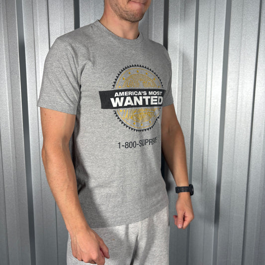Supreme Most Wanted Grey Graphic T Shirt - XS