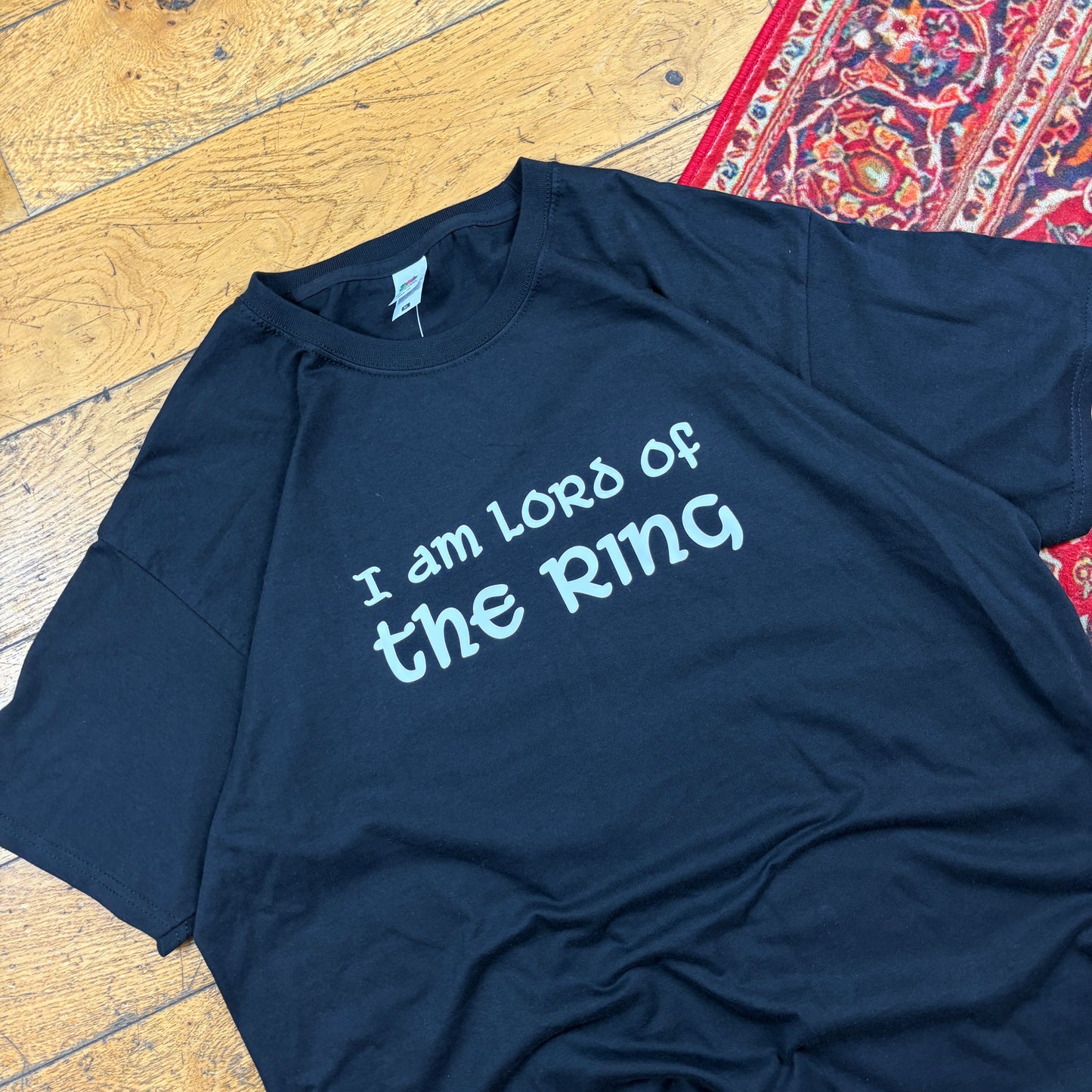 Vintage Lord Of The Ring Funny Slogan Black T-Shirt - XL