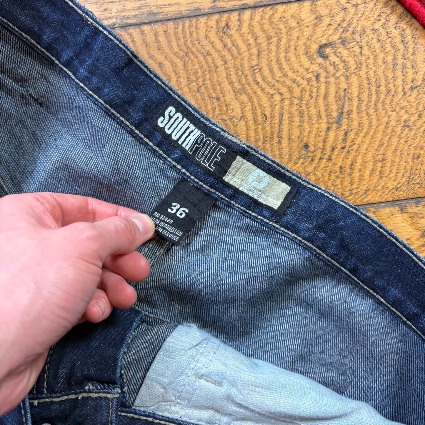 Vintage Southpole Blue Embroidered Y2K Hip Hop Baggy Jeans - 36