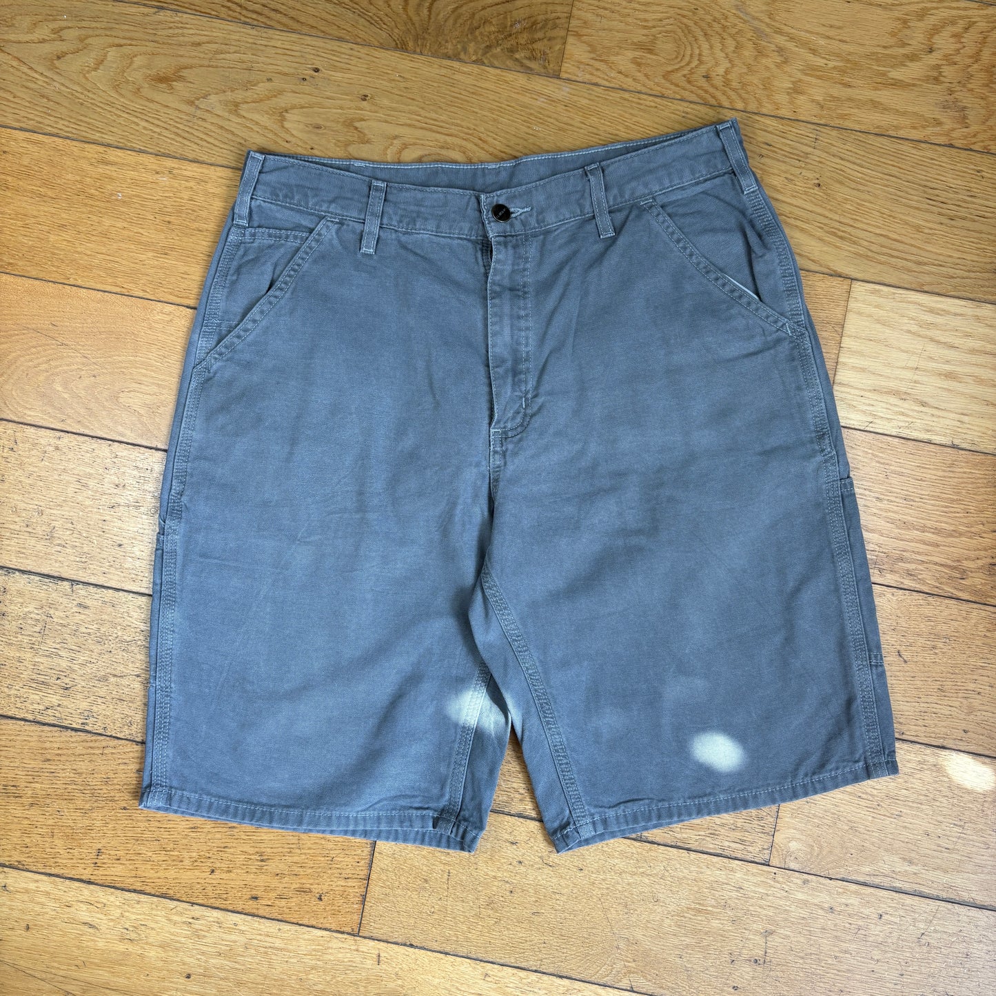 Vintage Carhartt Grey Workwear Baggy Carpenter Shorts - 34
