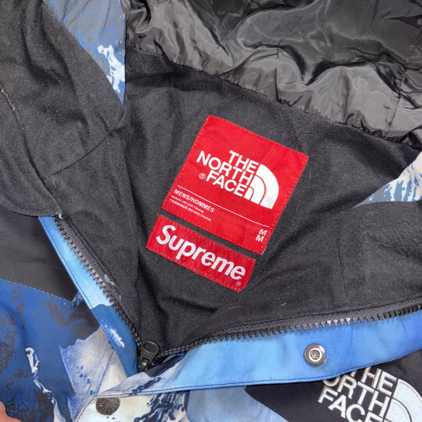 Supreme FW17 North Face Mountain Parka Blue Jacket Coat - M