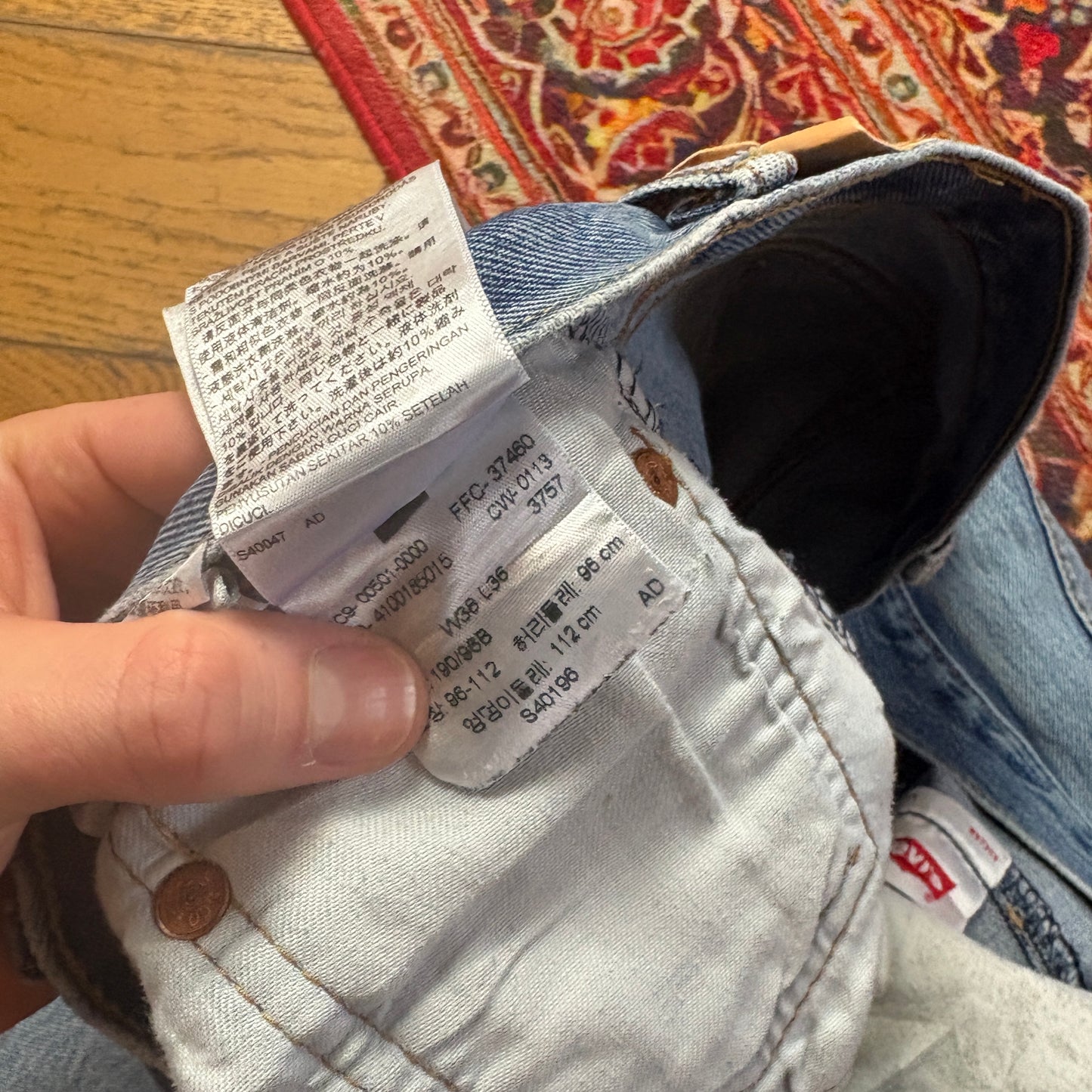 Vintage Levis 501 Straight Blue Denim Jeans - 38L