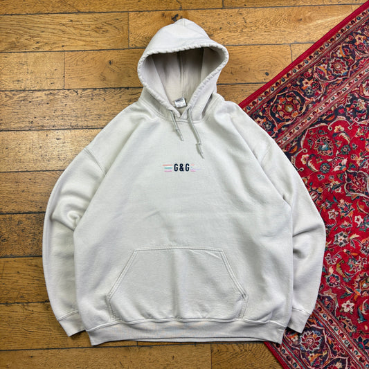 Vintage Goose and Gander Cream Embroidered Hoodie Sweatshirt - XL