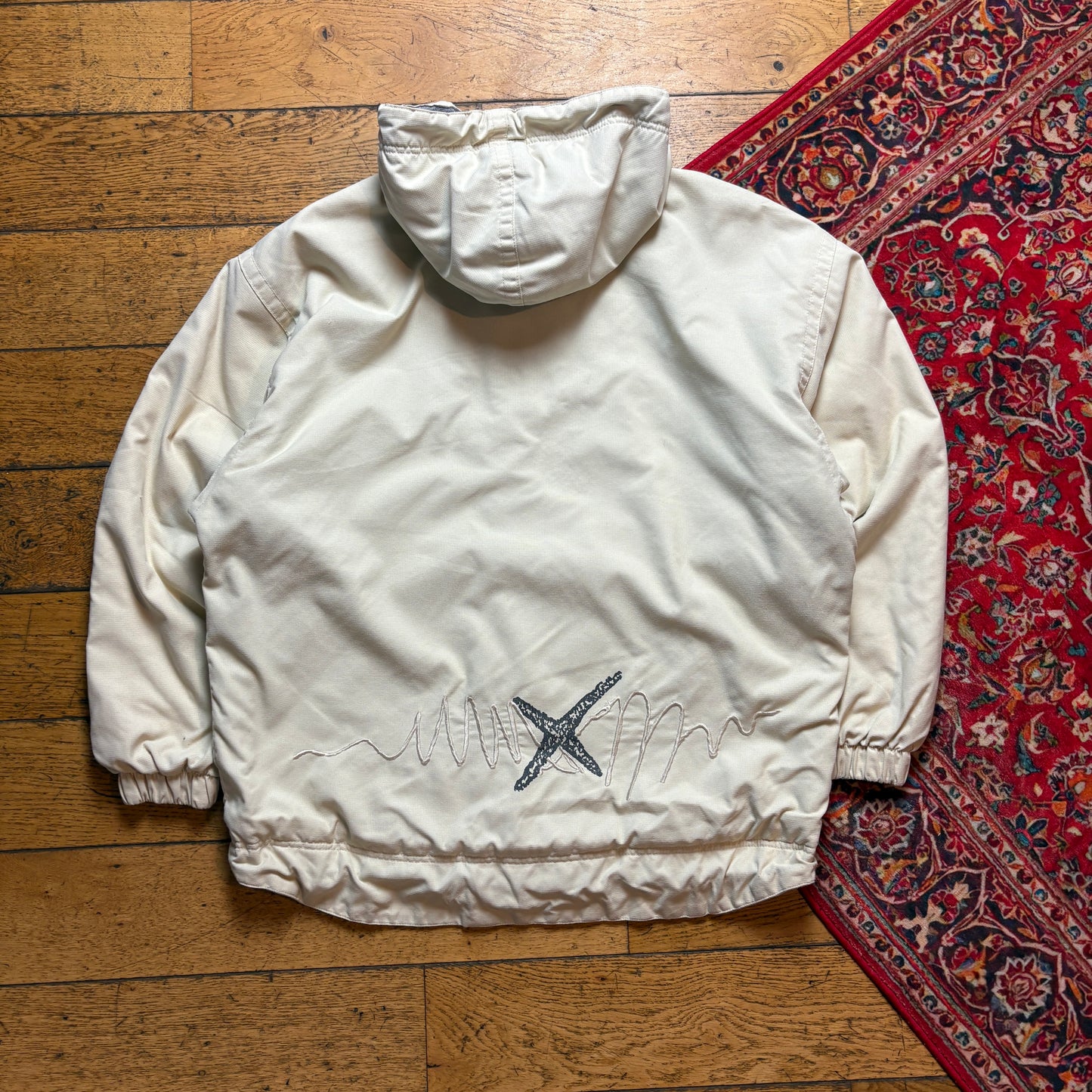 Vintage 90s Exxstasy Cream Active Hoodie Jacket - XL