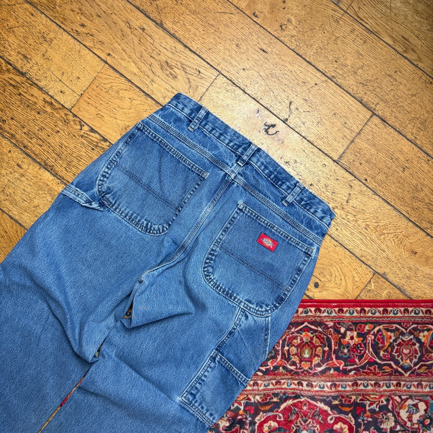 Vintage Dickies Workwear Carpenter Baggy Blue Jeans - 34R