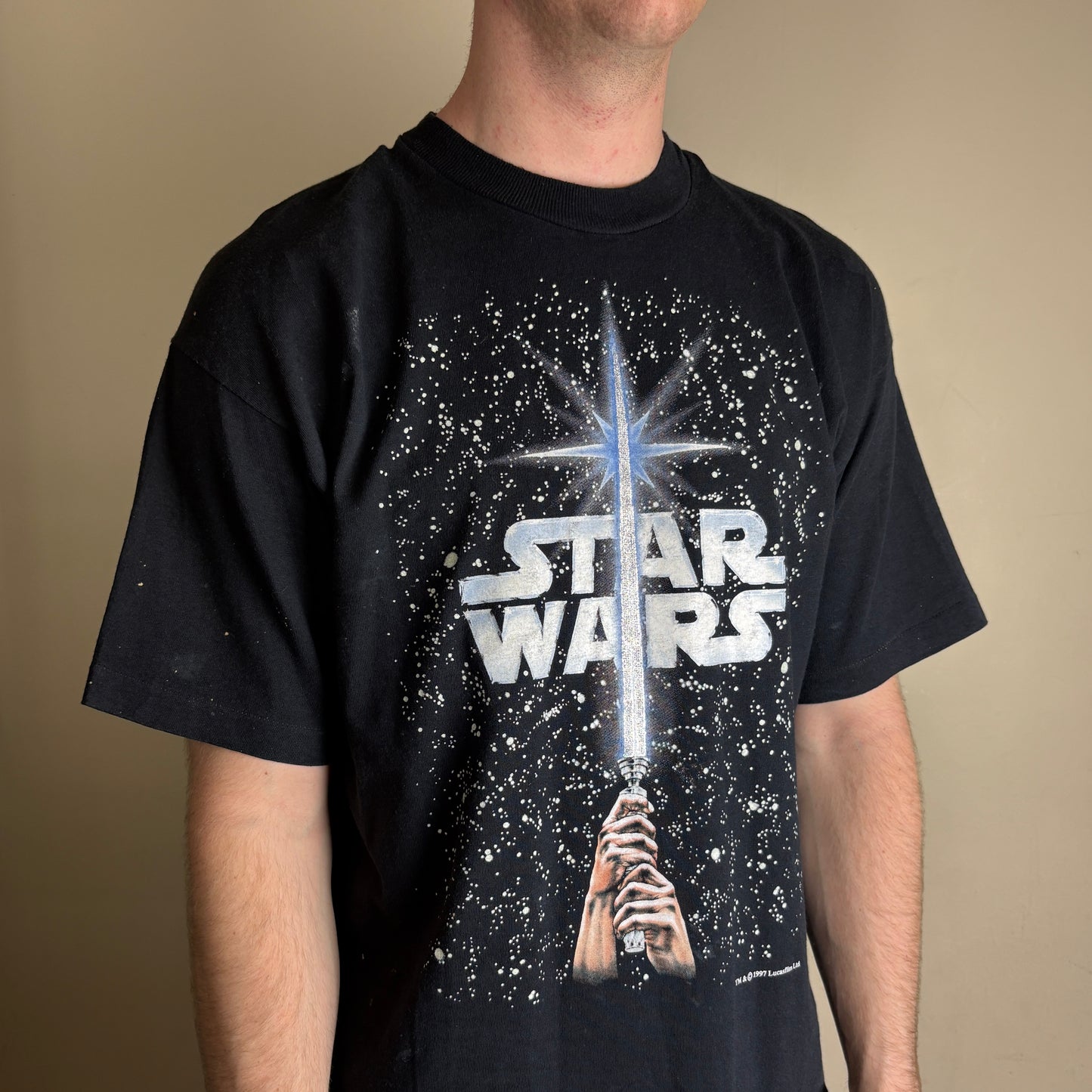 Vintage 1997 Star Wars Black Movie Tee Single Stitch Graphic T-Shirt - L