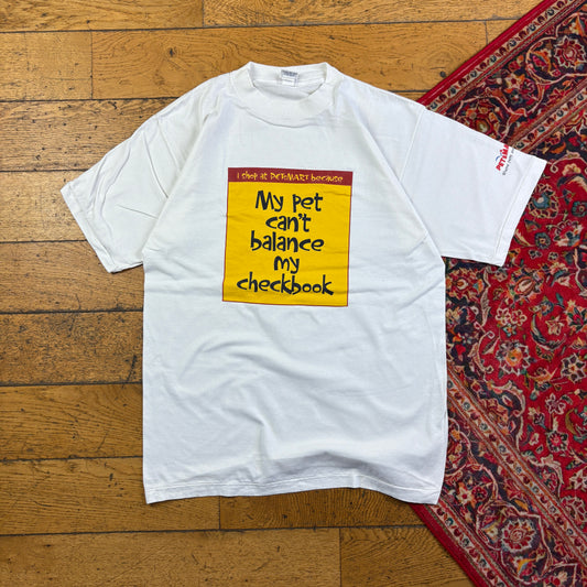 Vintage 90s Petsmart White Funny Single Stitch Graphic T-Shirt - S