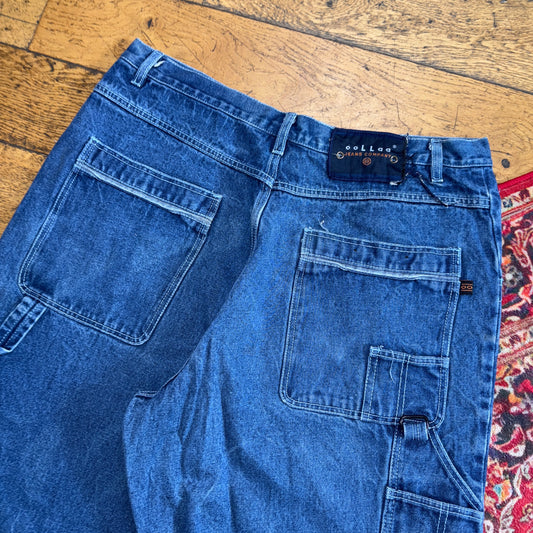 Vintage ooLLaa Blue Y2K Hip Hop Baggy Jeans Shorts Jorts - 38