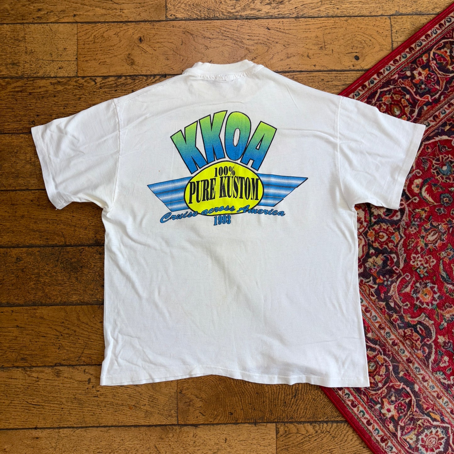 Vintage 1993 Car NASCAR Racing White Single Stitch Graphic T-Shirt - S