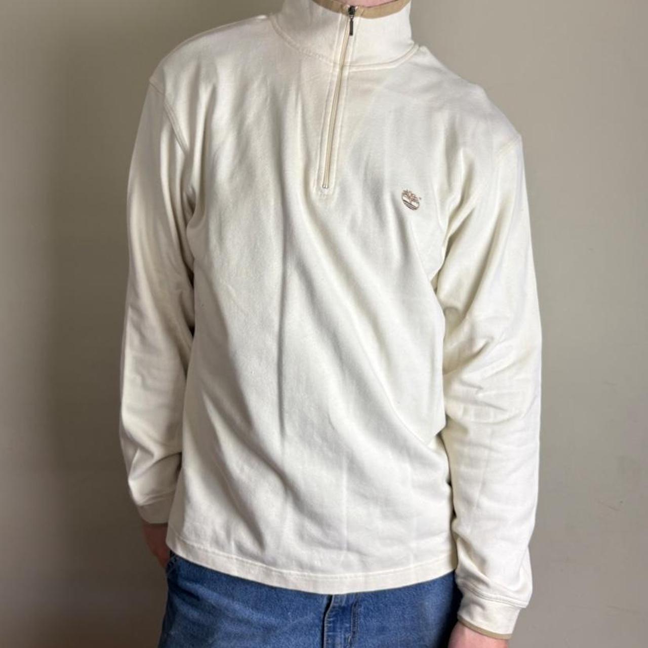 Vintage Timberland Cream Quarter Zip Sweatshirt - L