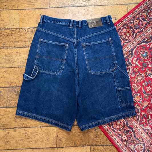 Vintage Mecca Blue Embroidered Y2K Hip Hop Baggy Shorts Jorts - 36