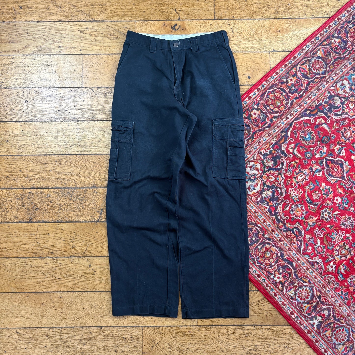Vintage Dickies 874 Black Cargo Baggy Skate Trousers - 30