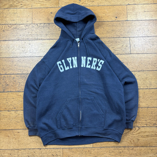 Vintage Lee Navy College Embroidered Hoodie Sweatshirt - XL