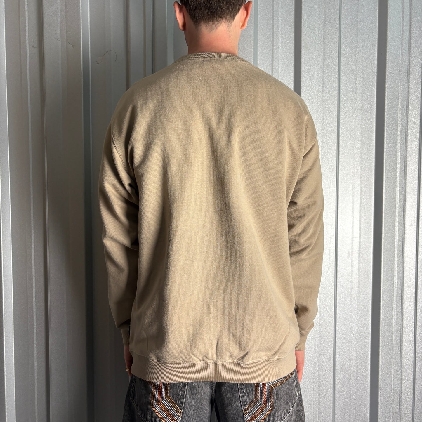 Vintage Reebok Brown Cream Y2K 00s Embroidered Sweatshirt - XL