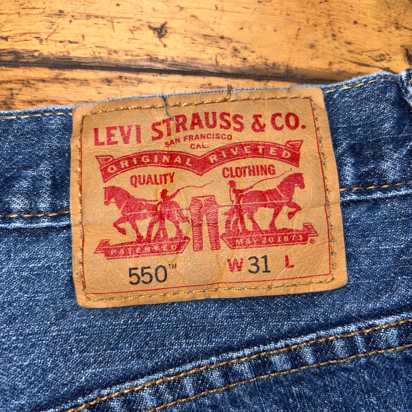 Vintage Levis 550 Baggy Denim Blue Shorts - 31