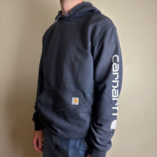 Vintage Carhartt Navy Hoodie Sweatshirt - M