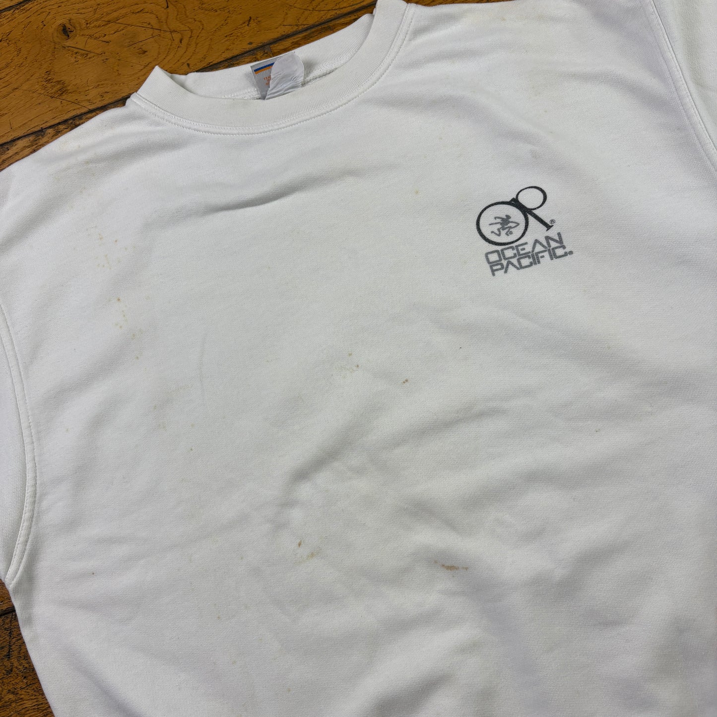 Vintage White Ocean Pacific Surfwear Sweatshirt - XL