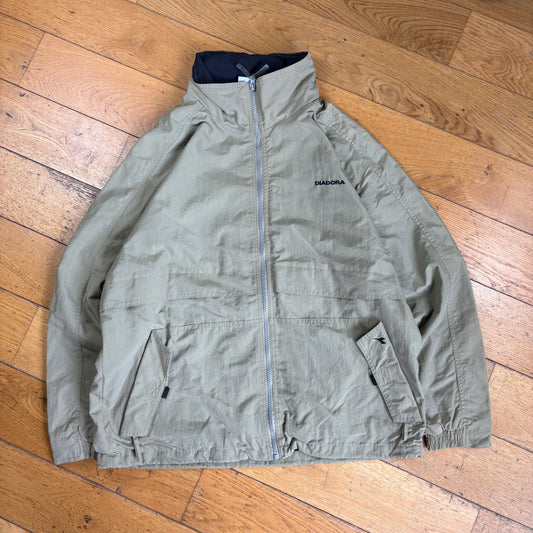 Vintage Diadora Khaki Green Zip Coat Jacket - XL