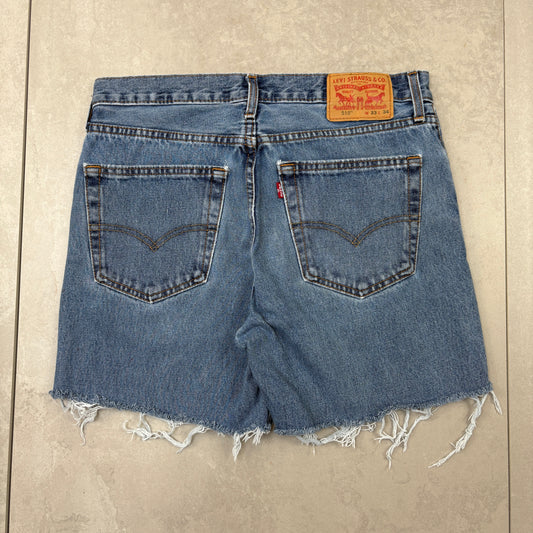 Vintage Levis 516 Blue Denim Shorts - 33