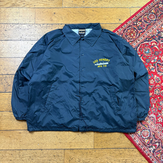 Vintage Navy Nylon Coach Harrington Jacket - 2XL