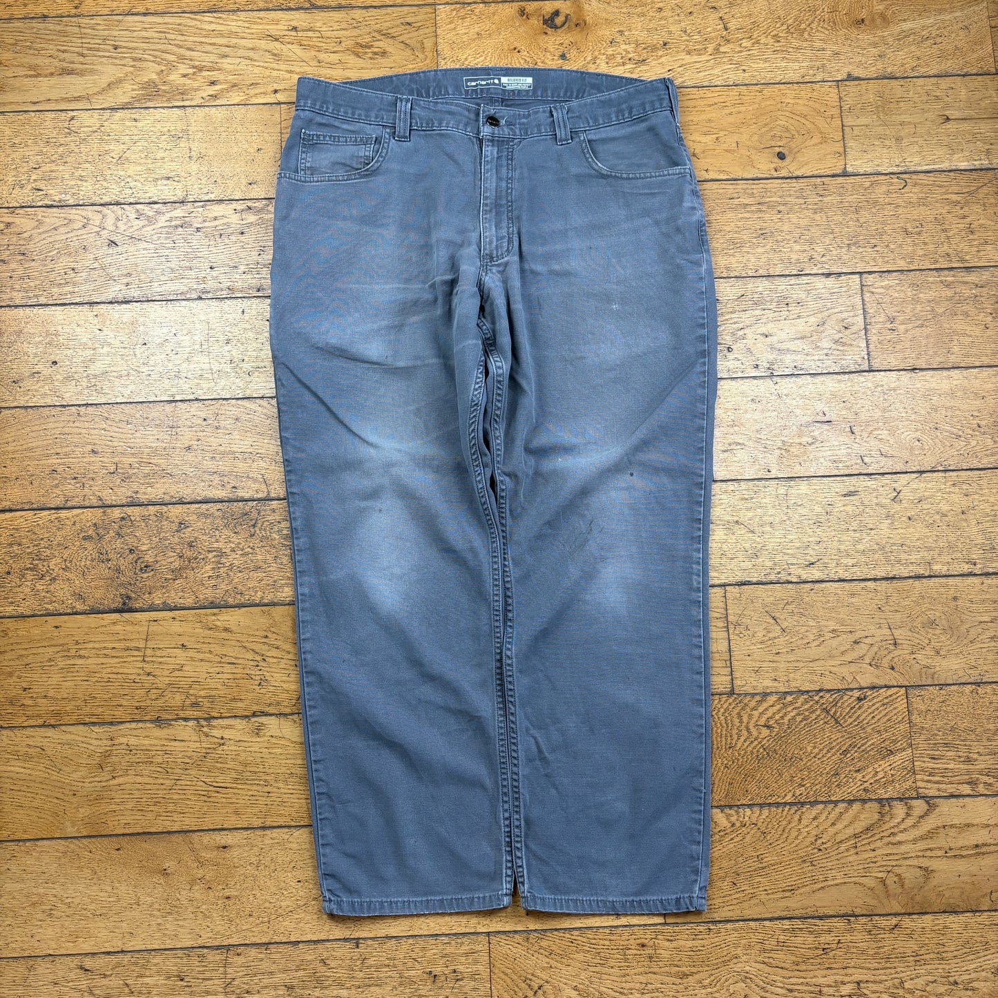 Vintage Carhartt Grey Workwear Carpenter Baggy Trousers - 36