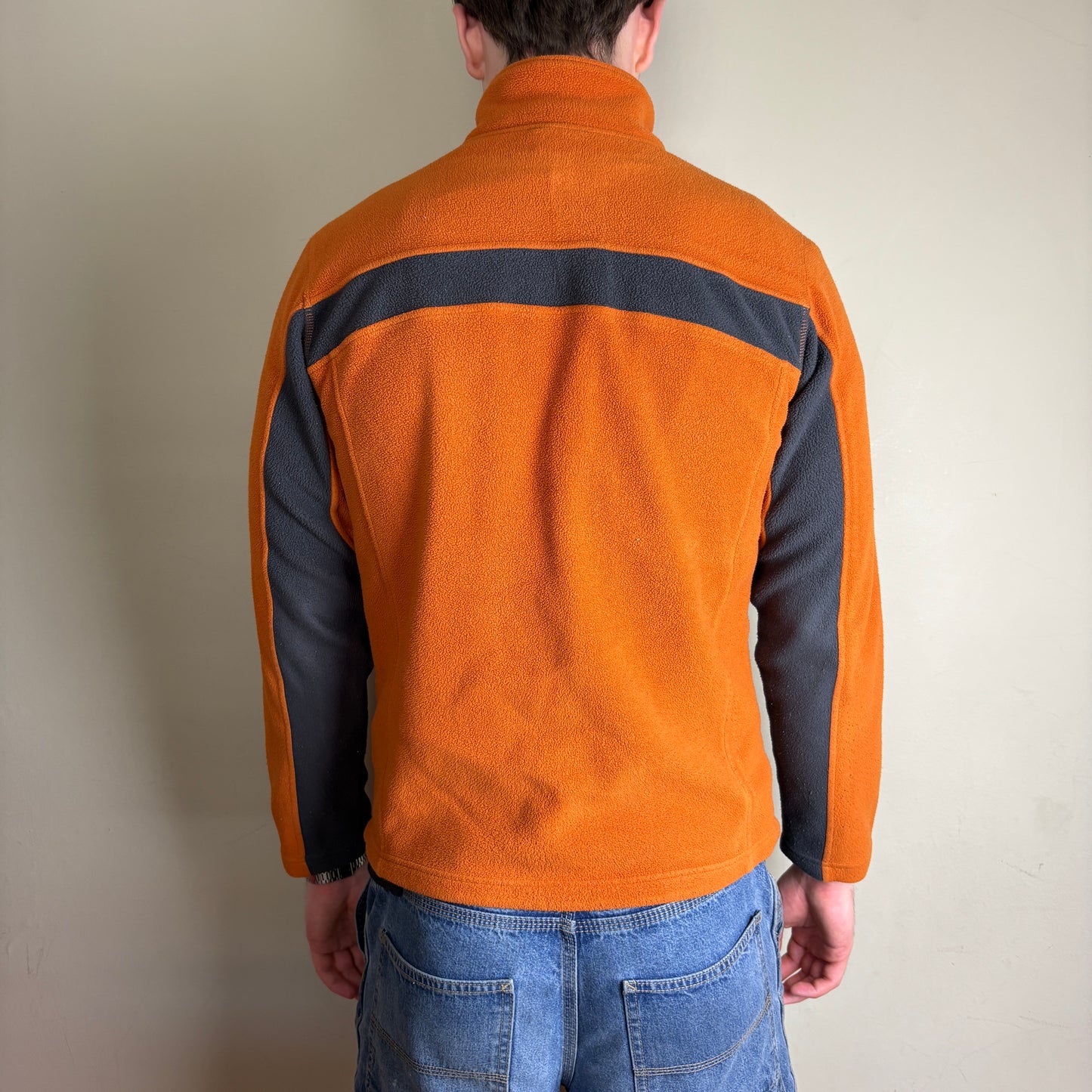Vintage North Face Orange Fleece Zip Sweatshirt - S
