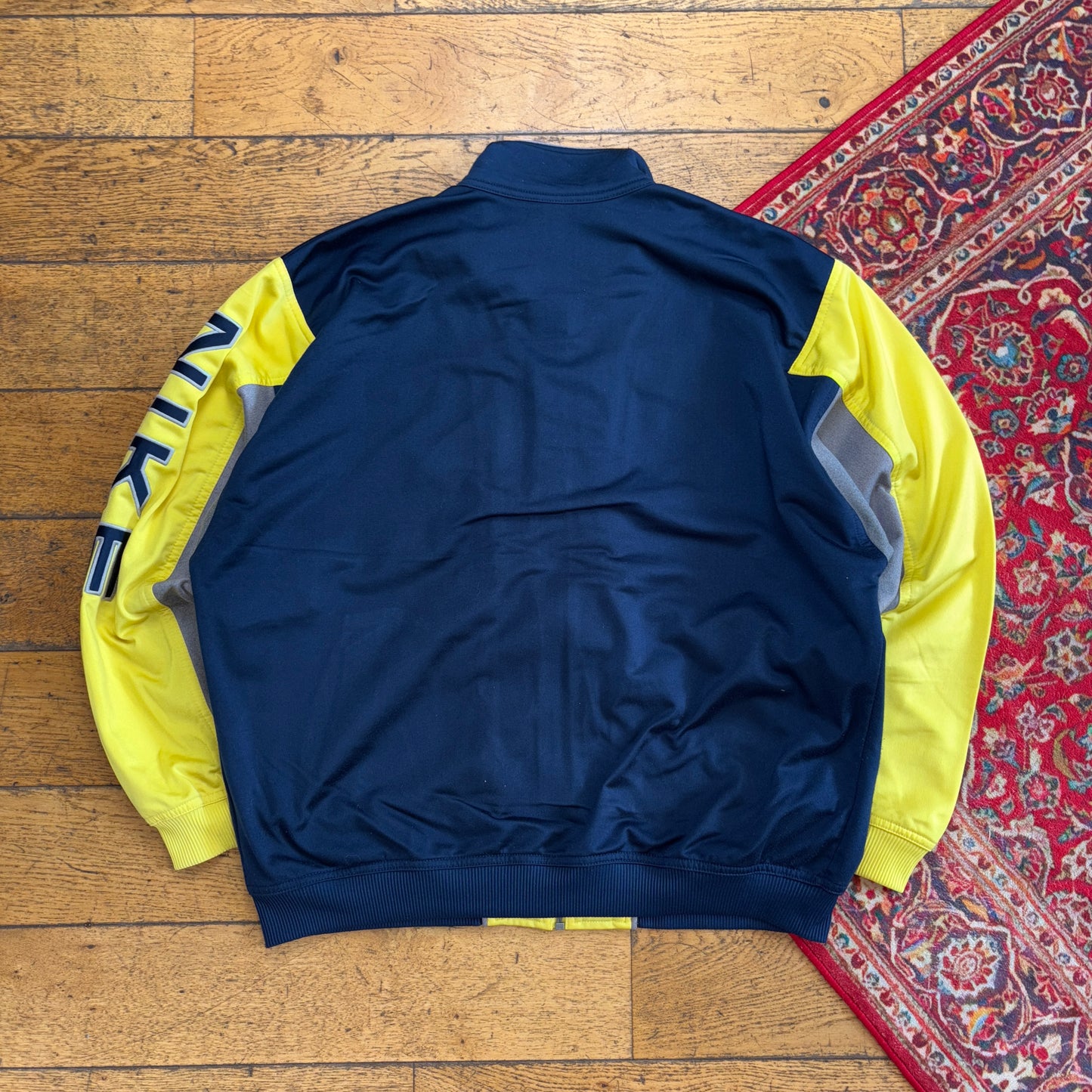 Vintage Nike 90s Navy Yellow Tracksuit Track Jacket - XL