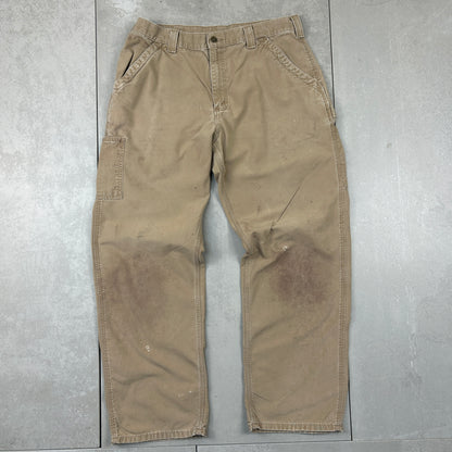 Vintage Carhartt Brown Workwear Carpenter Baggy Trousers - 34