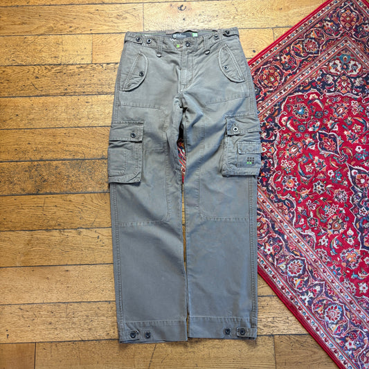 Vintage Ecko Unltd Brown Cargo Hip Hop Baggy Trousers - 34L