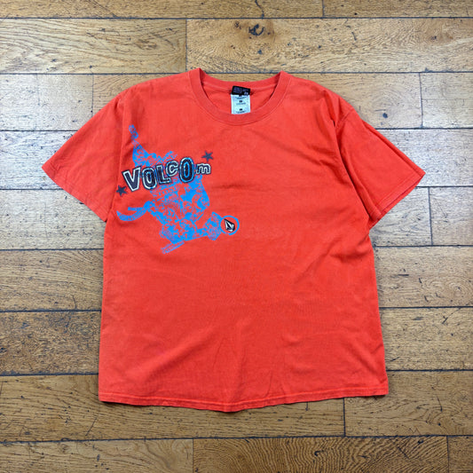 Vintage Volcom Skate Orange Graphic T-Shirt - M