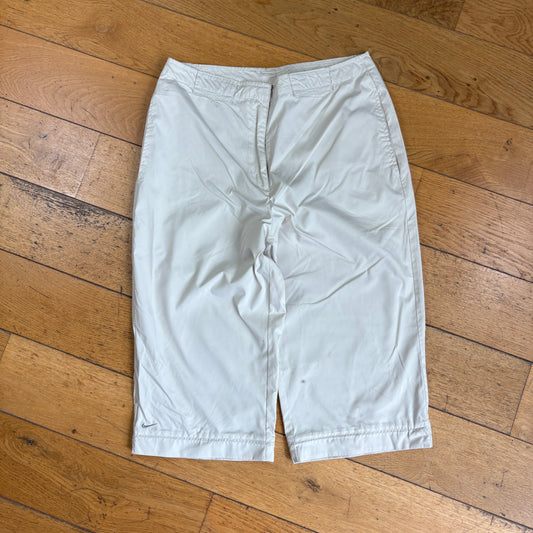 Vintage Nike Y2K Womens White Capri Shorts Trousers - Size 8/10