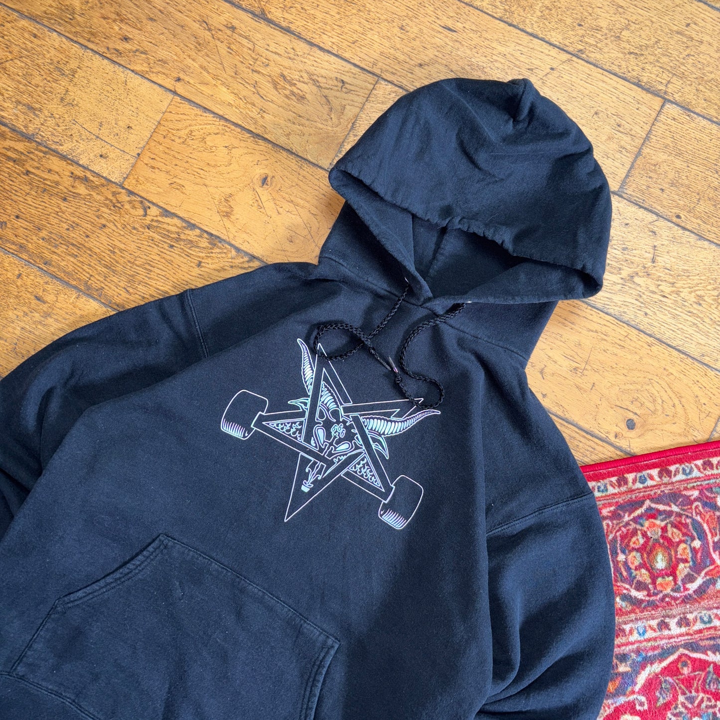 Vintage Thrasher Black Skate Hoodie Sweatshirt - XS