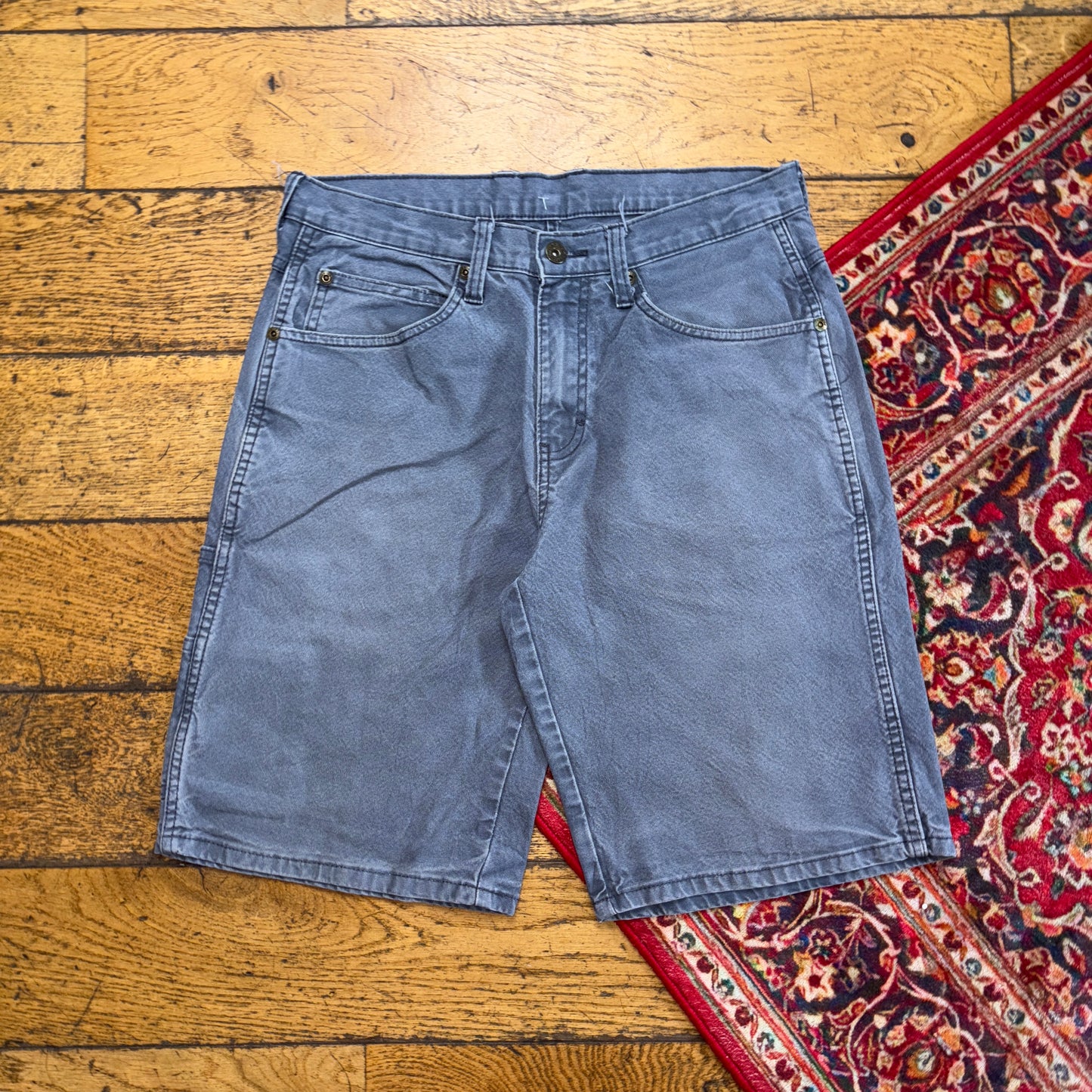 Vintage Dickies Workwear Carpenter Grey Baggy Shorts - 30