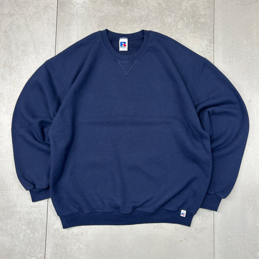 Vintage 90s Russell Athletic Boxy Fit Blank Sweatshirt - XL