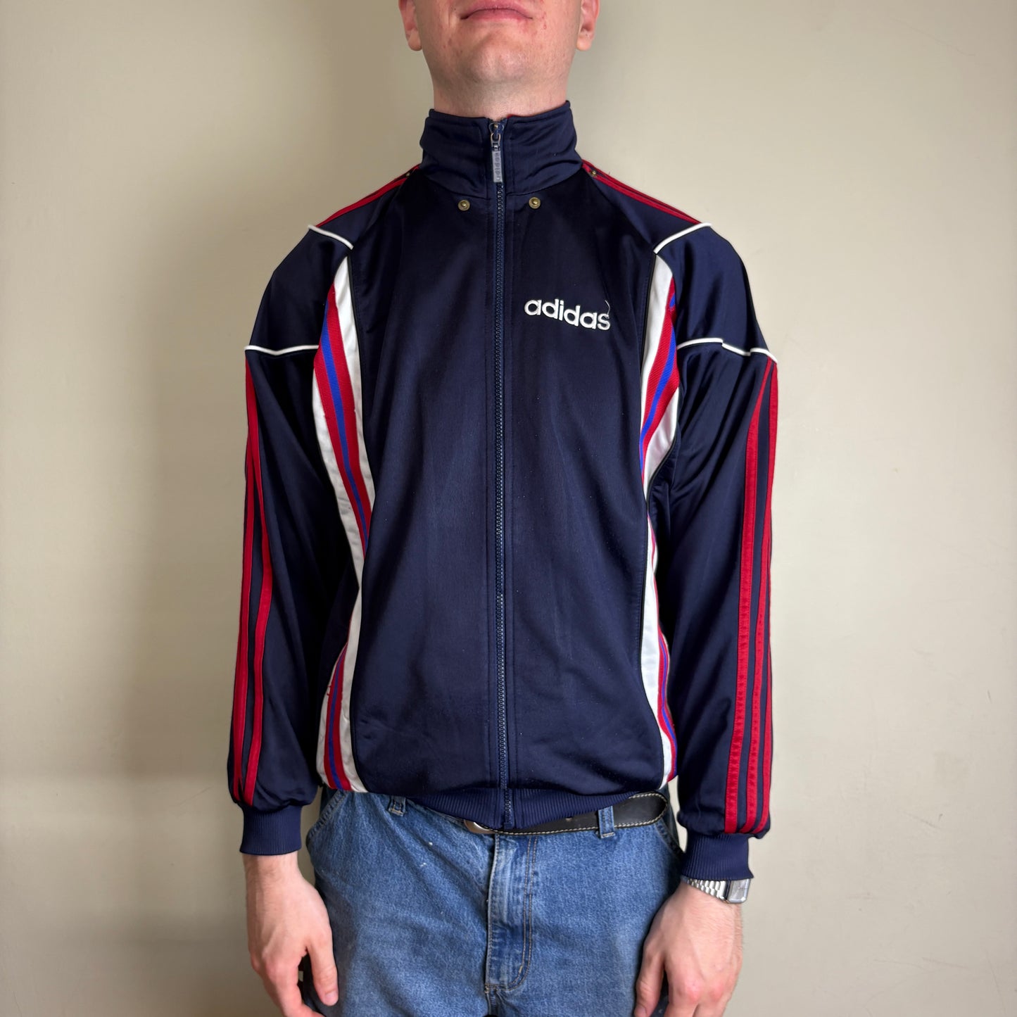 Vintage Adidas 90s Navy Blue Track Jacket - L