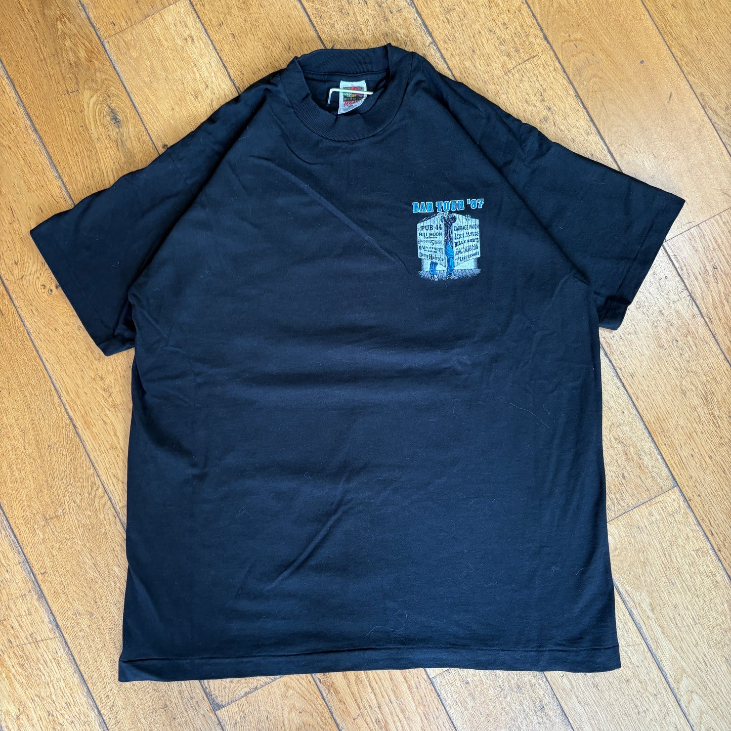 Vintage 1997 Motorbike Bar Black Single Stitch Graphic T-Shirt - L