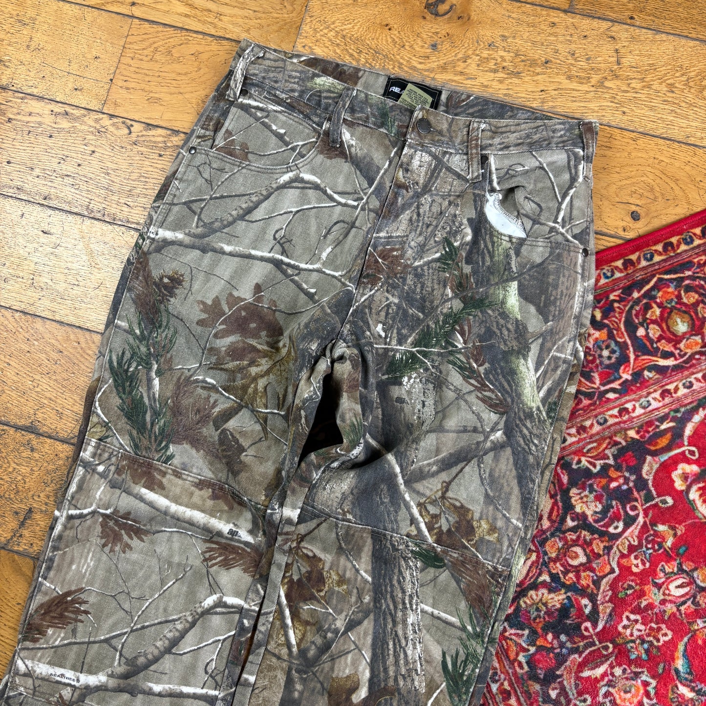 Vintage Real Tree Camo Green Hunting Workwear Trousers - 34