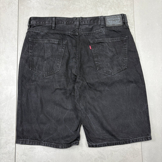 Vintage Levis 469 Black Baggy Denim Shorts - 40