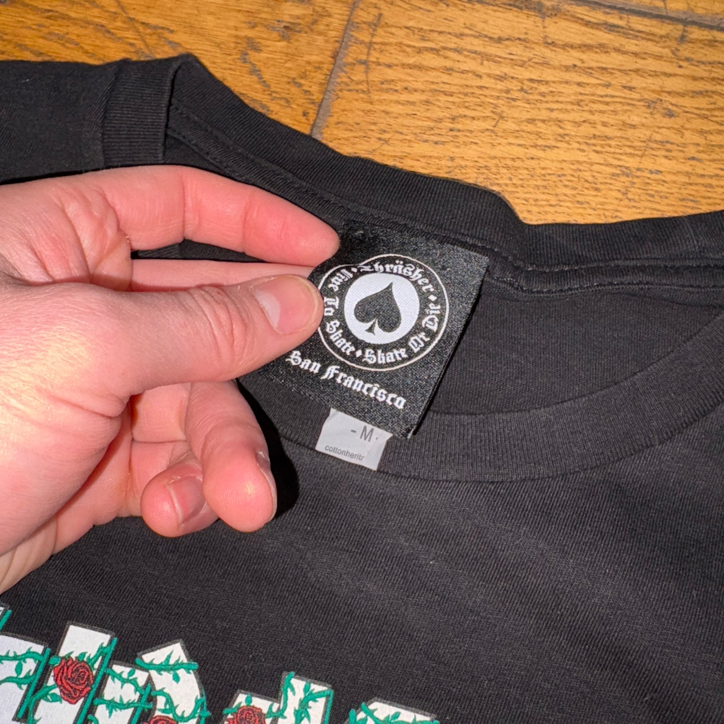 Vintage Thrasher Black Skate Graphic T-Shirt - S