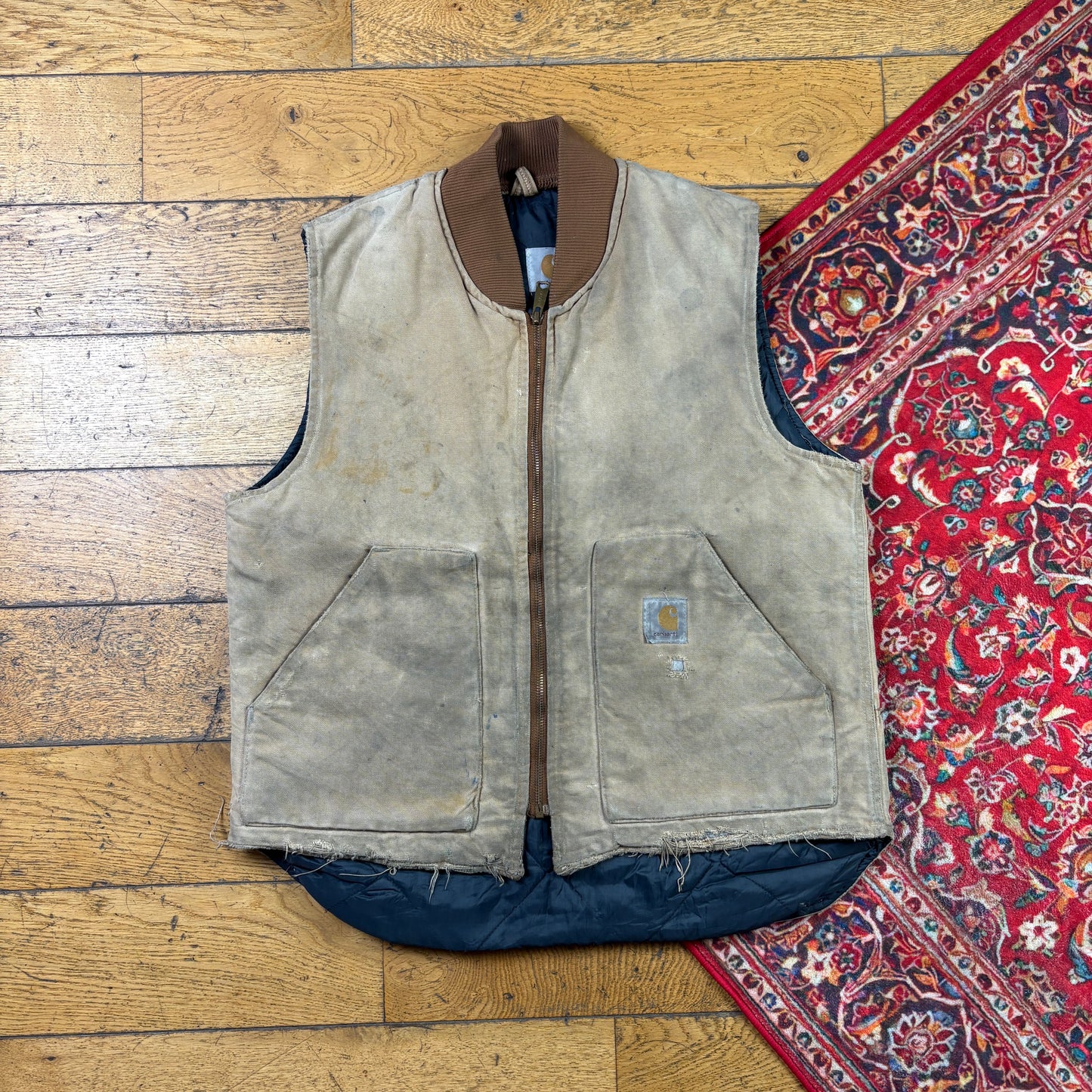 Vintage Carhartt Brown Gilet Vest Workwear Jacket - L