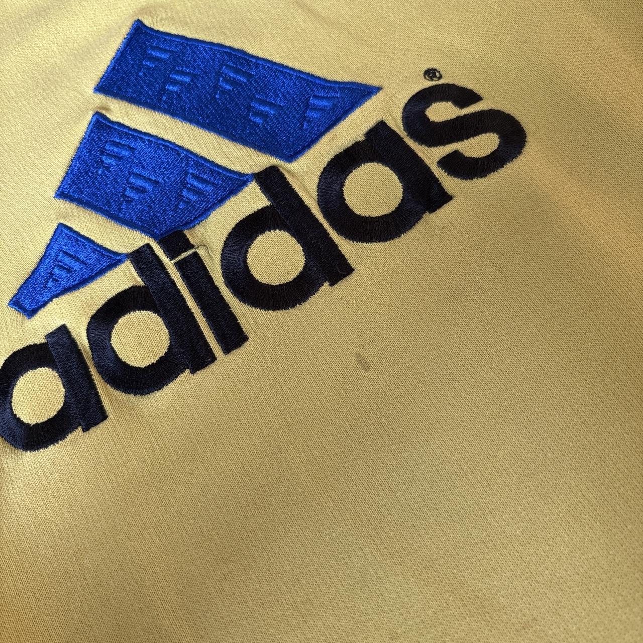 Vintage Adidas Yellow Embroidered 90s Sweatshirt - S