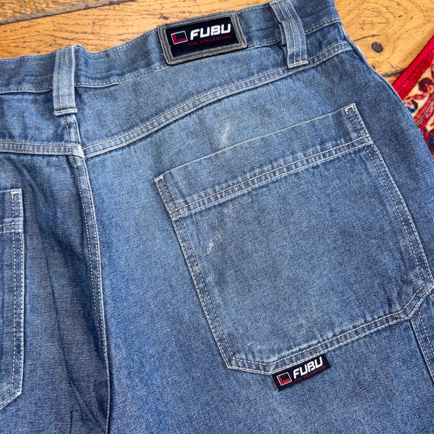 Vintage FUBU Embroidered Hip Hop Blue Baggy Shorts Jorts - 42