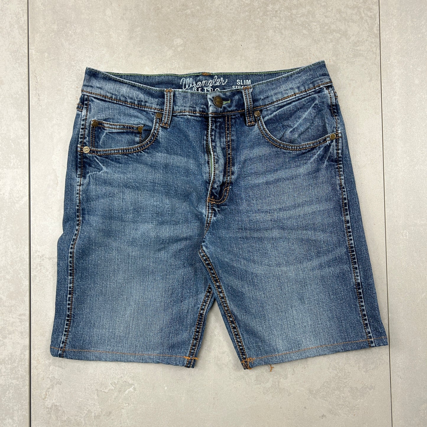 Vintage Wrangler Blue Denim Carpenter Shorts - 31