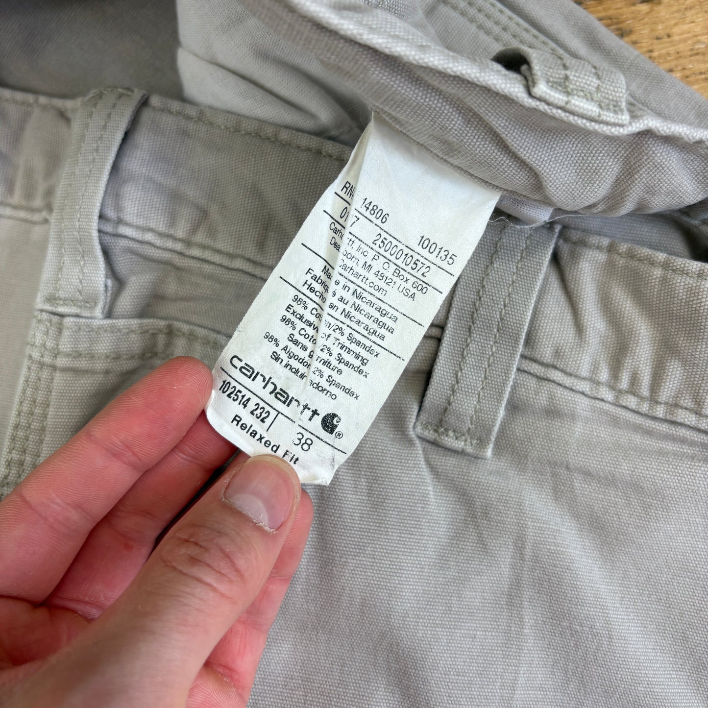 Vintage Carhartt Cream Workwear Baggy Carpenter Shorts - 38