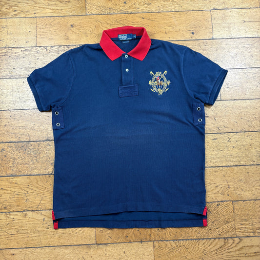Vintage Ralph Lauren Big Pony Navy Polo T-Shirt - L