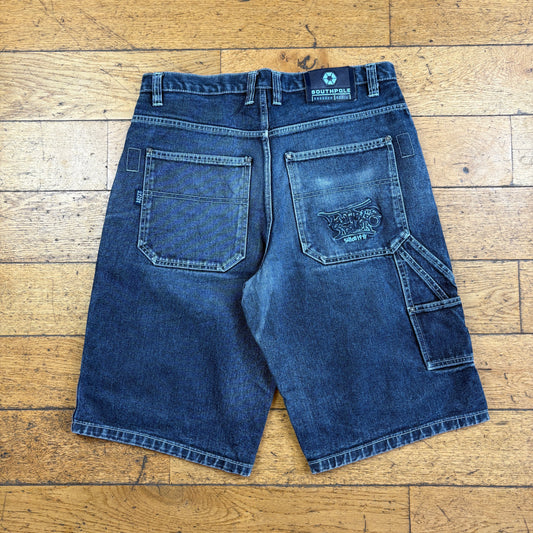 Vintage Southpole Embroidered Blue Hip Hop Baggy Shorts Jorts - 34