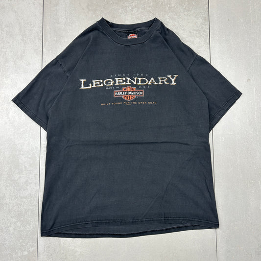 Vintage 1998 Harley Davidson Single Stitch Black Graphic T-Shirt - L