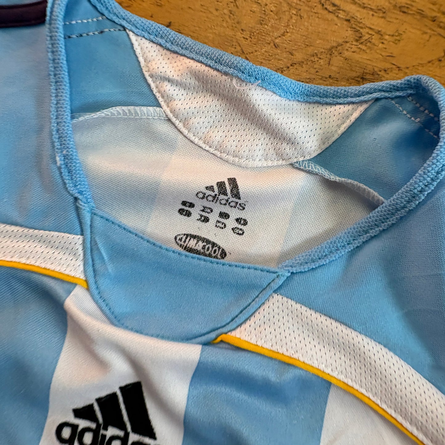 Vintage Adidas Argentina Messi Blue White Football Shirt T-Shirt - M