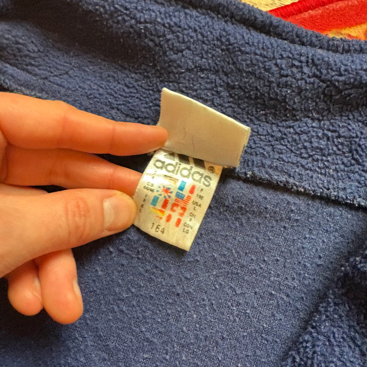 Vintage 90s Navy Adidas Embroidered Fleece Zip Sweatshirt - M
